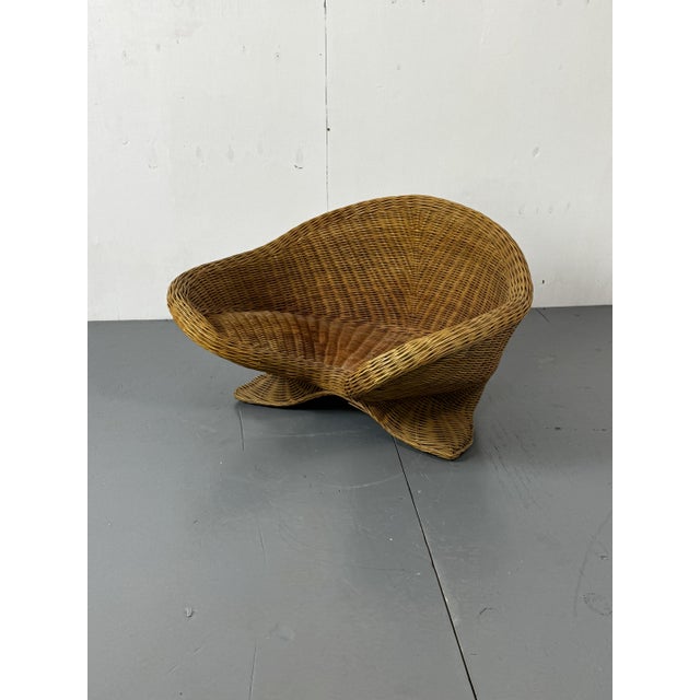 Vintage Wicker and Bamboo Meditation Lotus Chair, 1970s For Sale - Image 9 of 12