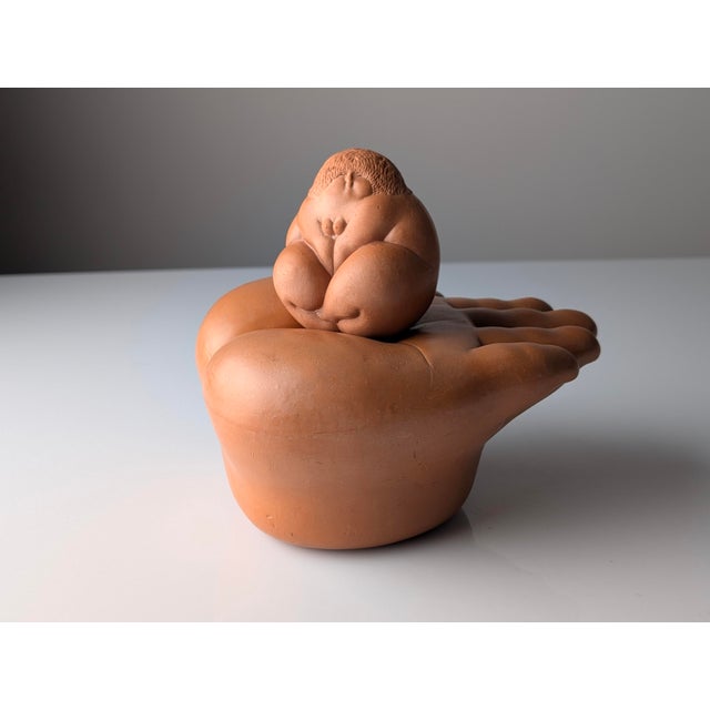 Ricardo Mesa, Nude Happy Chubby Girl on Hand, 1980s, Terracotta For Sale - Image 10 of 16