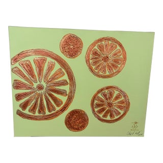 Orange Citrus Collection - Five Oranges Canvas Art, Designed by Cheryl P. Kohloff For Sale