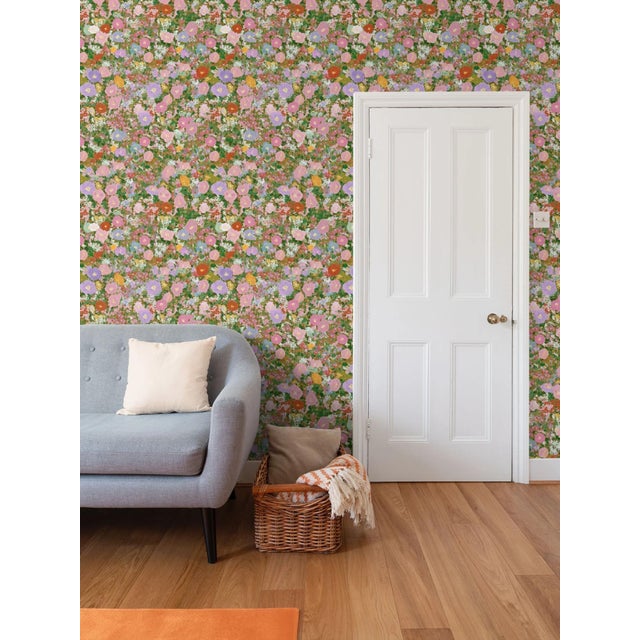 Traditional The Primrose Meadow Floral Removable Wallpaper Sample For Sale - Image 3 of 8