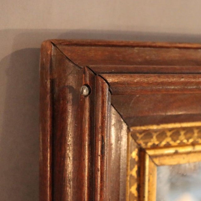 Oversized Antique Renaissance Revival Gilt Trimmed Walnut Mirror C1890 For Sale - Image 6 of 12