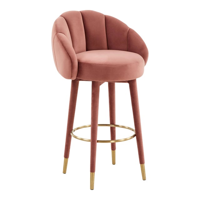 Myla Salmon Swivel Bar Stool For Sale