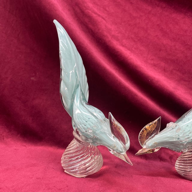 Pair of moreno’s 1970 birds pheasant one is 9 3/4 tall and the other one is 9 inches tall, imperfect condition with blue...