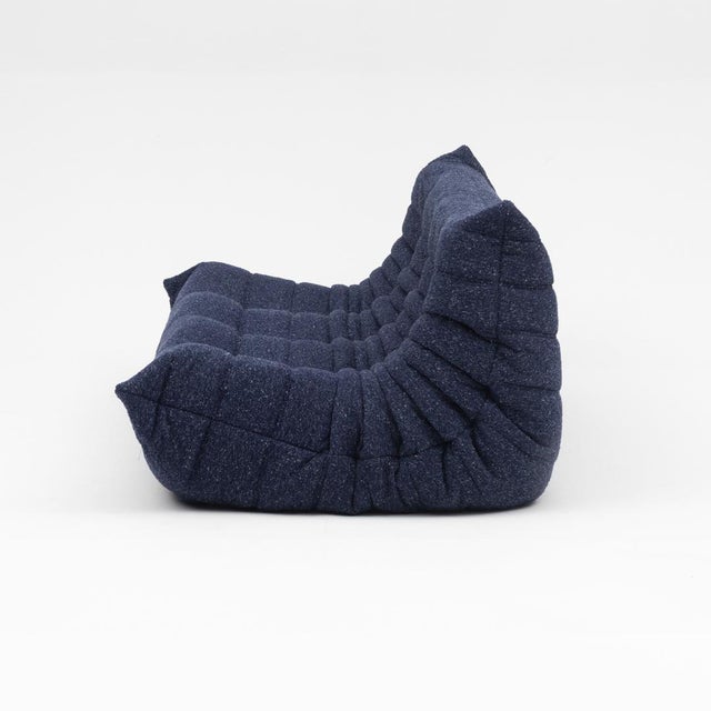 Togo Three-Seater Sofa in Dark Blue Boucle by Michel Ducaroy for Ligne Roset For Sale - Image 16 of 17