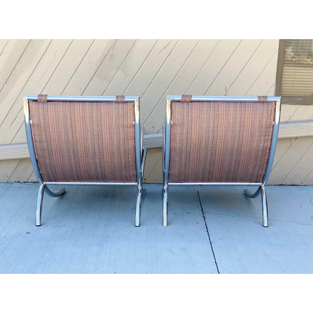 1950s Italian Mid-Century Modern Chrome Lounge Armchairs – a Pair For Sale In Detroit - Image 6 of 10