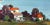 Wonderful and vibrant mid 20th-century landscape of Croatian Coast with a sailboat and red-roofed houses by Anany...