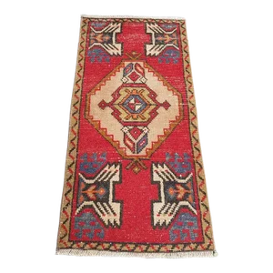 1950s Red Oushak Turkish Rug