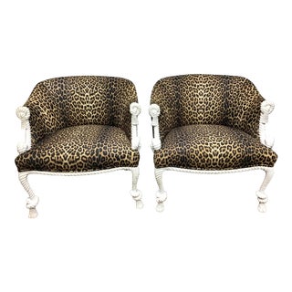 Vintage Napoleon III Style Rope and Tassel Tub Chairs - a Pair For Sale