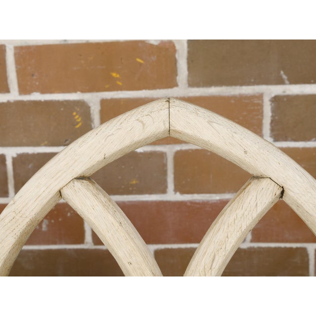 Wood Early 20th Century Set of Four Gothic Revival English Bleached Oak Dining Chairs with Arched Backs For Sale - Image 7 of 12