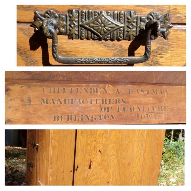 Antique Oak Chest Commode Washstand Dry Sink Country Farmhouse Cabinet For Sale - Image 18 of 18