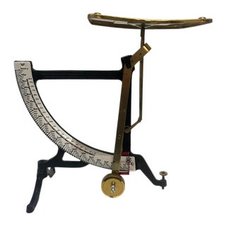 Vintage Letter Scale in Cast Iron and Brass from M Concave, Sweden For Sale