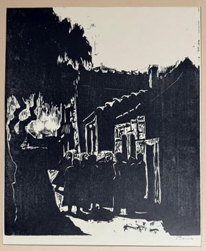 Jacob Pins, German Expressionist Woodcut Print Pencil Signed israeli Jerusalem Jacob Pins