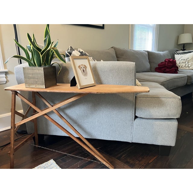 1950s Vintage Wooden Miniature Ironing Board Table – 1930s–1950s Rustic Farmhouse Accent For Sale - Image 5 of 10