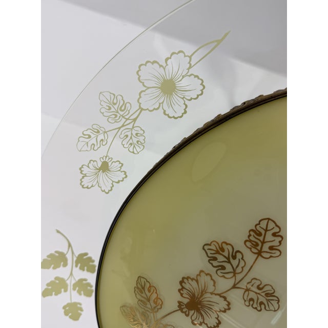 Murano Glass and Brass Pendant Light in the style of Pietro Chiesa for Fontana Arte, 1950s For Sale - Image 9 of 15