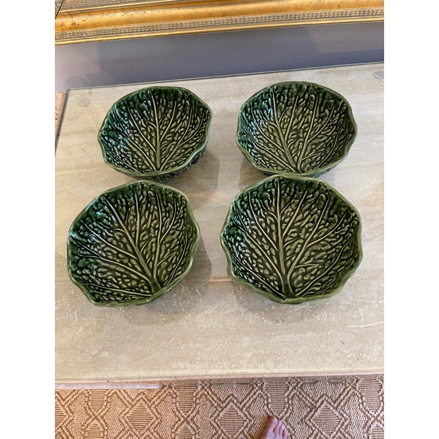 Green Vintage Cabbage Ware Bowls Set of 4 For Sale - Image 8 of 8