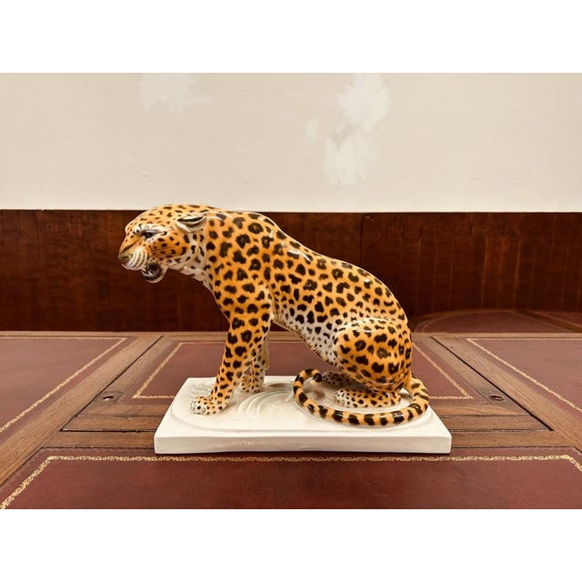 1920s Porcelain Sculpture of Leopard by Arthur Storch, 1920s-1940s For Sale - Image 5 of 16
