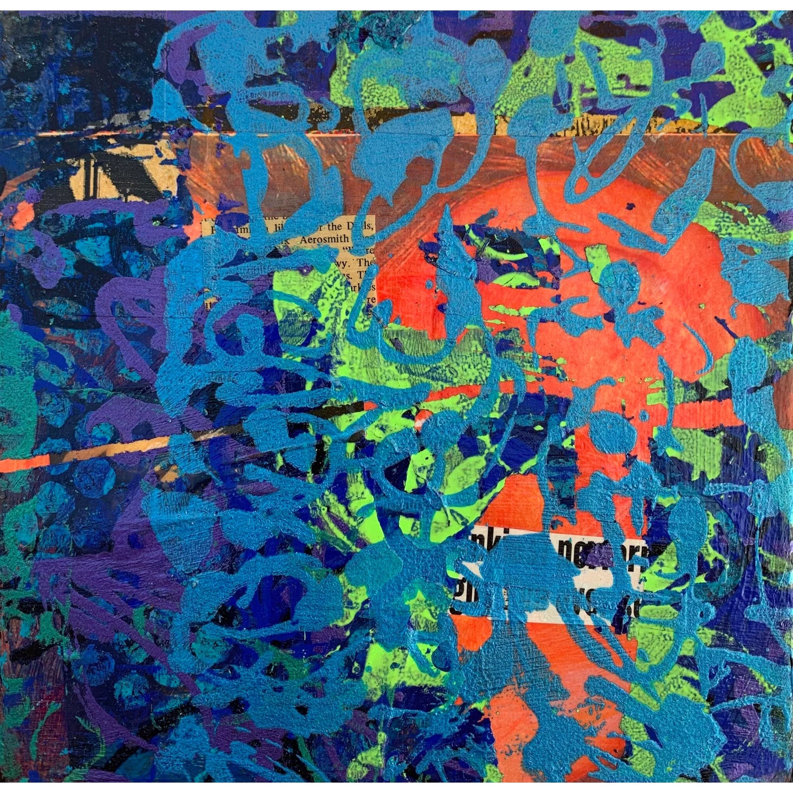 Contemporary Abstract Expressionist Mixed-Media Painting | Chairish