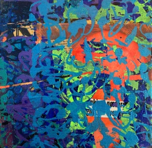 Contemporary Abstract Expressionist Mixed-Media Painting