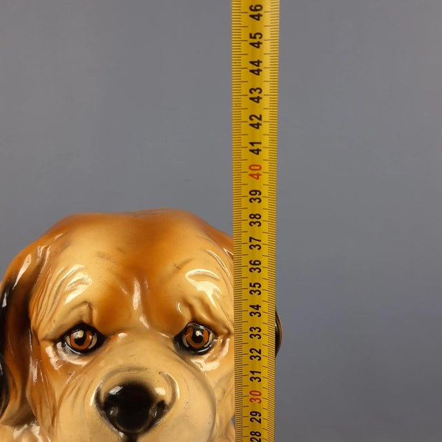 Brown St. Bernard Dog Sculpture in Plaster, 1970s For Sale - Image 10 of 11