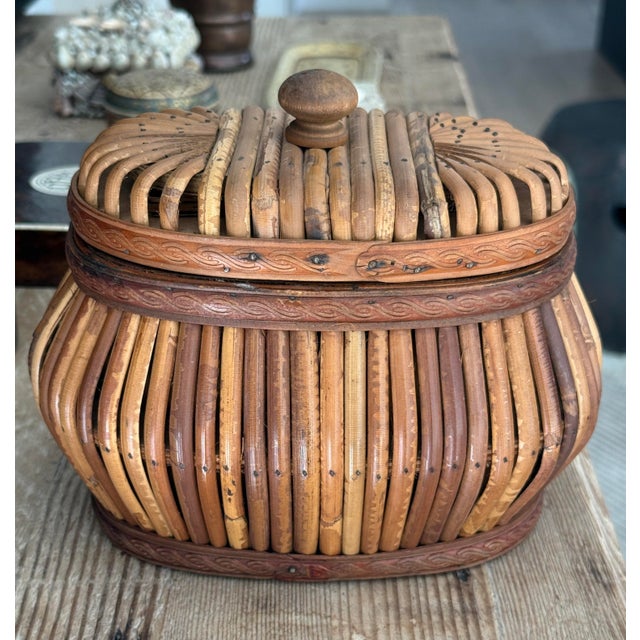 Mid 20th Century Mid Century French Rattan Box For Sale - Image 5 of 8