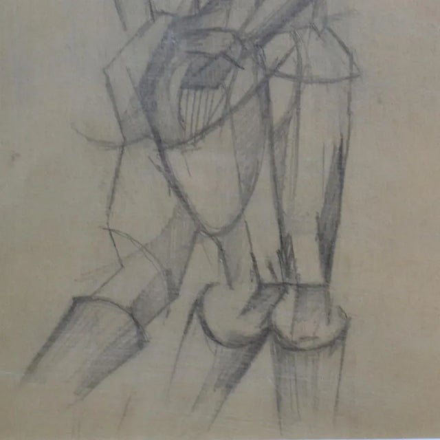 Cubist Style Female Studies of Life Drawings, Early 20th Century, Set of 2 For Sale - Image 9 of 13