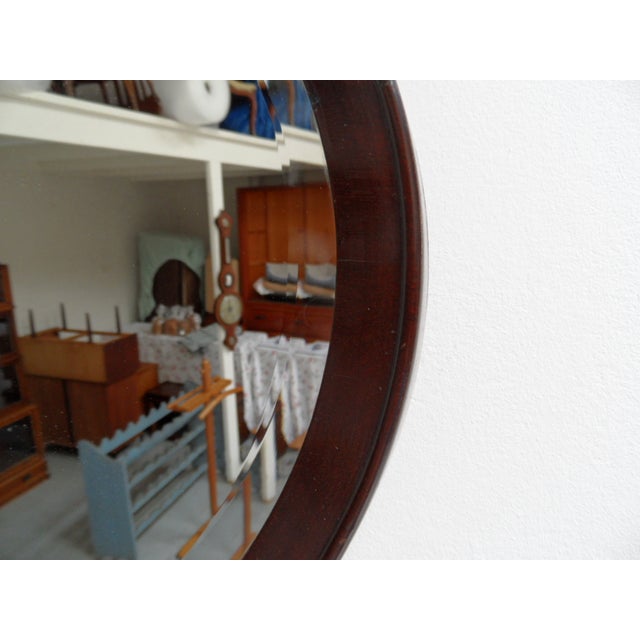 Antique Oval Mahogany Mirror, 1890s, in Very Good conditions. Designed 1890 to 1919
