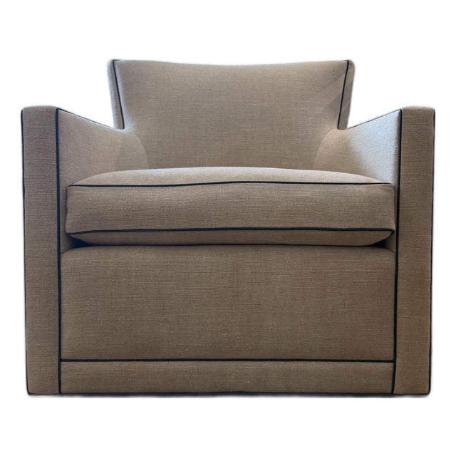 A. Rudin Model 712 Contemporary Upholstered Swivel Club Chair For Sale
