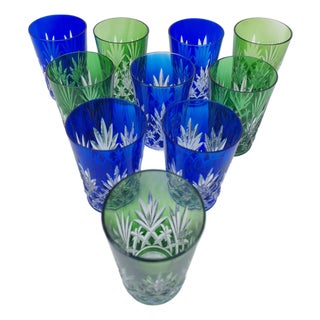 Crystal Goblets from Saint Louis, 1930s, Set of 10 For Sale