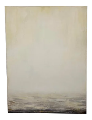 "Mellow Yellow Seascape" Contemporary Abstract Acrylic Painting