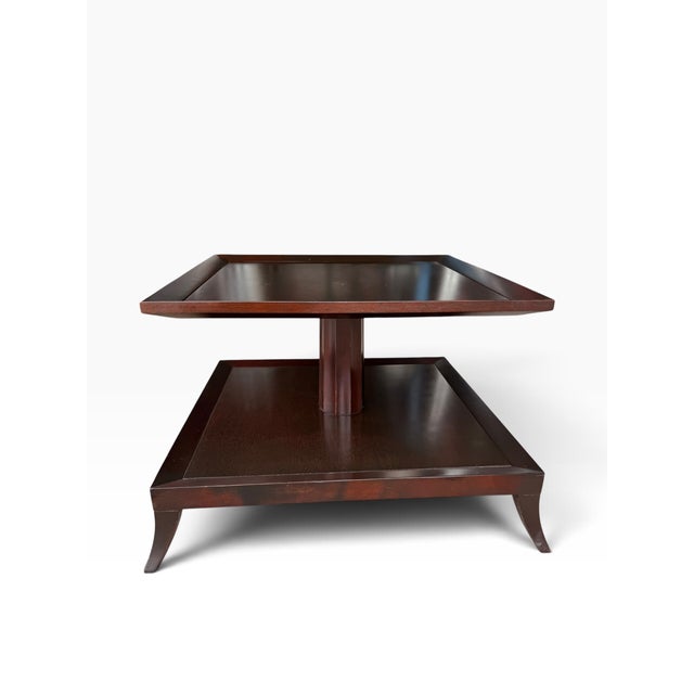 2000 - 2009 Pair of Barbara Barry for Baker Furniture Two-Tier Mahogany Side Tables For Sale - Image 5 of 17
