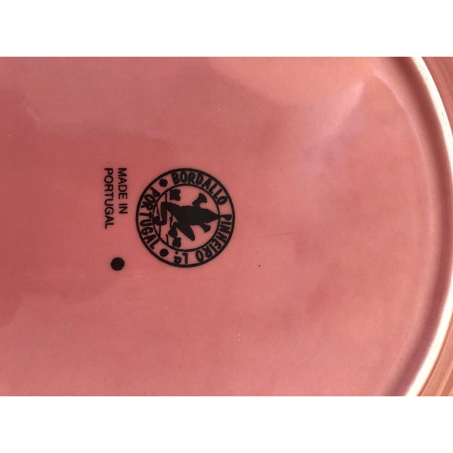 Pink 1970s Bordallo Pinheiro Pink Cabbage Plates Set of 6 For Sale - Image 8 of 9