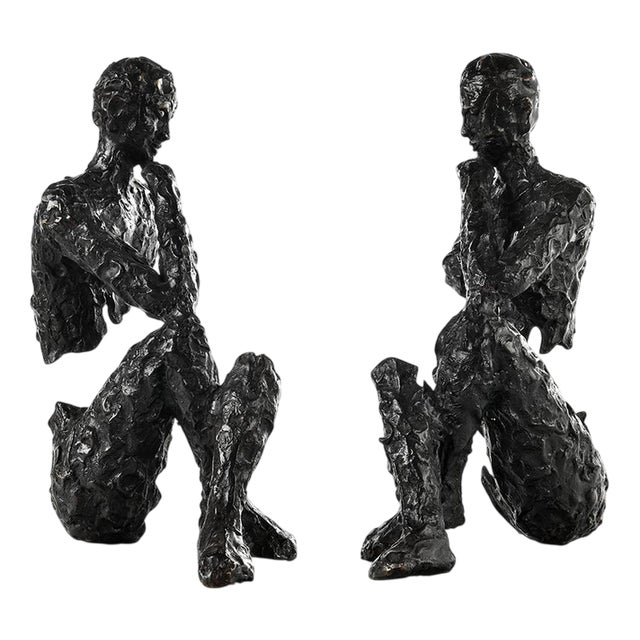 Bronze Sculpture Bookends, Set of 2 For Sale