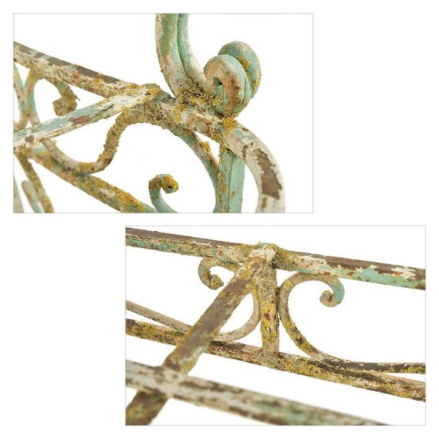 Antique Outdoor Bench in Patinated Iron For Sale - Image 4 of 8