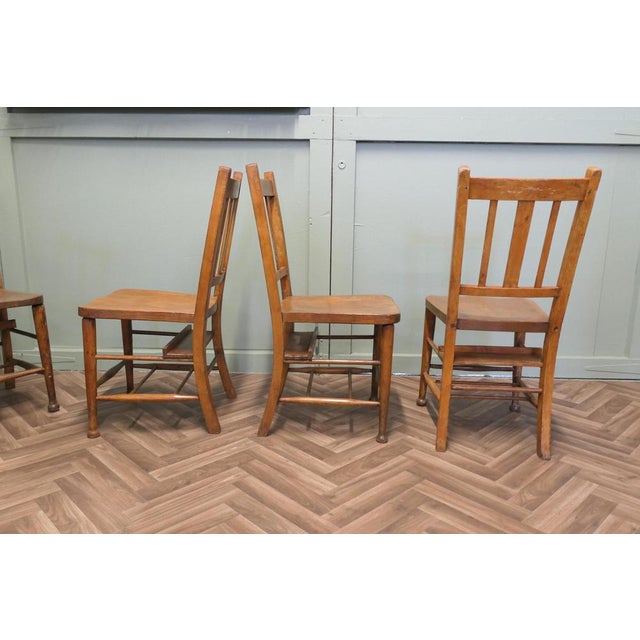 Victorian Beech and Elm School Chairs, Set of 8 For Sale - Image 6 of 11