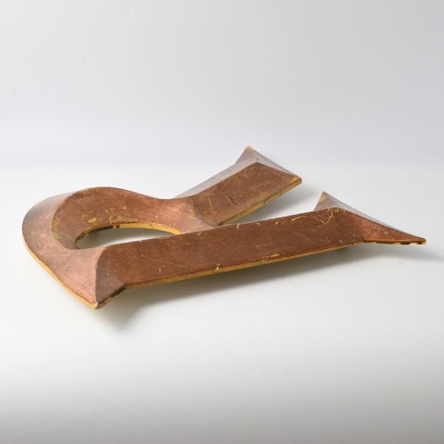Vintage Copper Colour Letter R, 1970s For Sale - Image 4 of 10