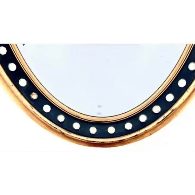 Early 20th Century Irish Regency Style Oval Mirror With Parcel Gilt Frame and Glass Cabochons For Sale - Image 5 of 9