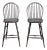 Late 20th Century Pair of Bench Made Black Windsor Chair Tall Stools by David T. Smith of Ohio For Sale