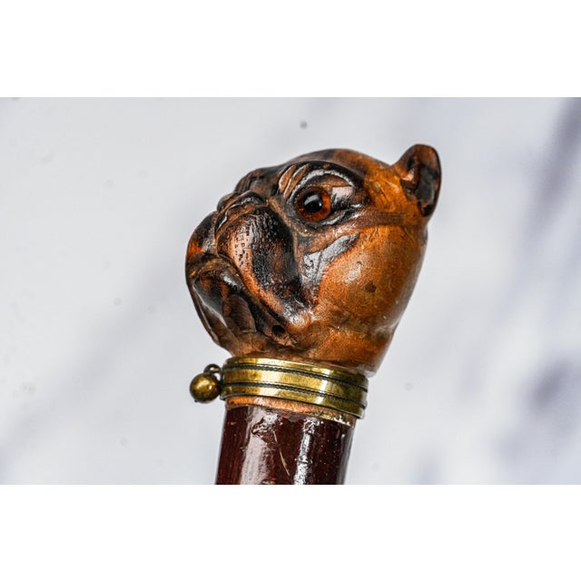 Amazing Hand Carved Wood British Bull Dog Antique Desk Letter Opener Office Decor For Sale In New York - Image 6 of 12