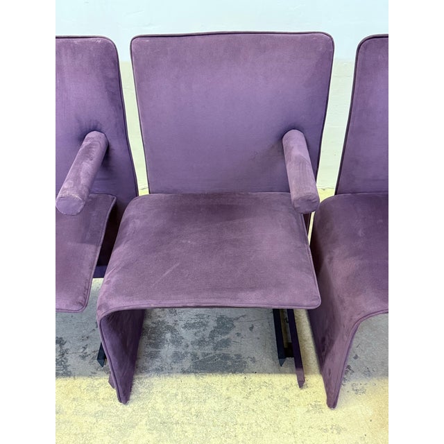 Purple Maurizio Salvato Postmodern Point Chairs for Saporiti Italia - Set of Four For Sale - Image 8 of 12