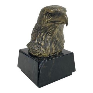 Eagle Sculpture on Marble Effect Base For Sale