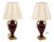 1990s Pair of Red Porcelain Neoclassical Urn Lamps For Sale