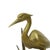 Vintage brass heron with reed stalk, mounted on a round wooden base with brass trim, Hollywood Regency style sculpture...