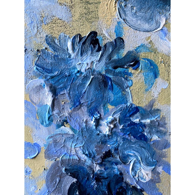 Original-Jardin d'Hiver-Cloud Dahlias in Blue-Shizico Yi-British Awarded Artist-Impasto on Canvas For Sale - Image 6 of 17