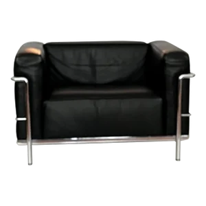 1990s Lc3 Grande Modele Armchair by Le Corbusier for Cassina, Black Leather