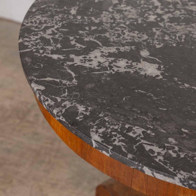 Brown 19th Century French Oak and Marble Center Table For Sale - Image 8 of 16