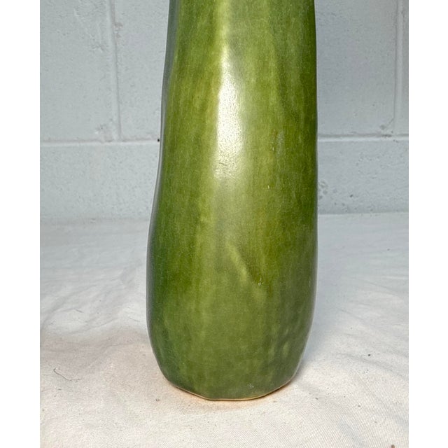 Vintage 97' Handmade Patricia Garrett Figural Vegetable Zucchini Pottery Vase For Sale - Image 9 of 10
