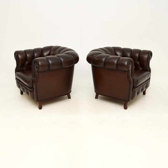 Swedish Leather Club Chairs by Broderna Andersson for Bröderna Andersson, 1950s, Set of 2 For Sale - Image 3 of 9