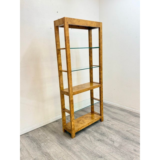 Vintage Burl Wood Book Shelf For Sale - Image 9 of 9