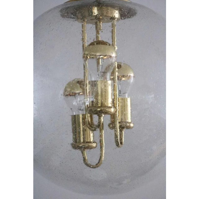 Space Age Sputnik Brass and Glass Globe Pendant Lamp from Doria, 1970s For Sale - Image 3 of 8