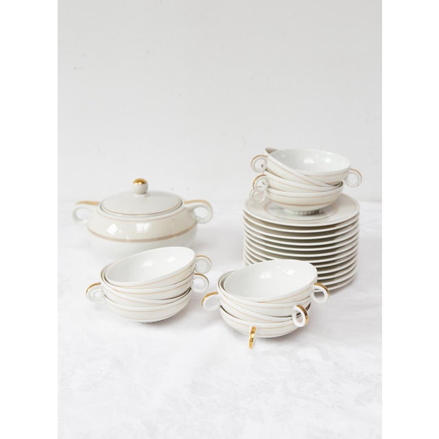 Limoges Porcelain Tea Set for Twelve by A. Vignaud, 1950s, Set of 25 For Sale - Image 6 of 6
